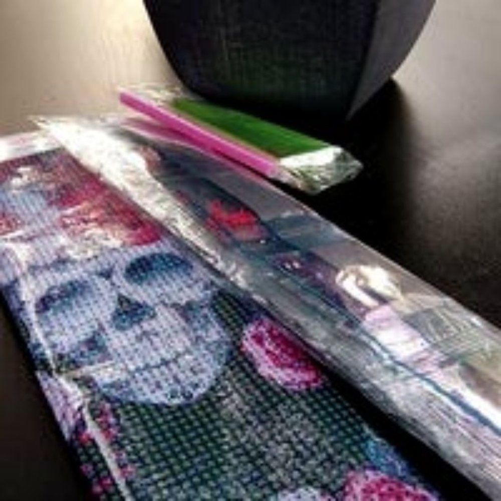 5D  DIY Diamond Painting Skull Flower - Diamond Painting Kits Tools Incl